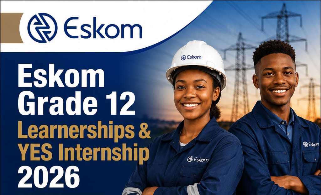 Eskom Grade 12 Learnerships and YES Internship Opportunities 2026 for South African Matriculants