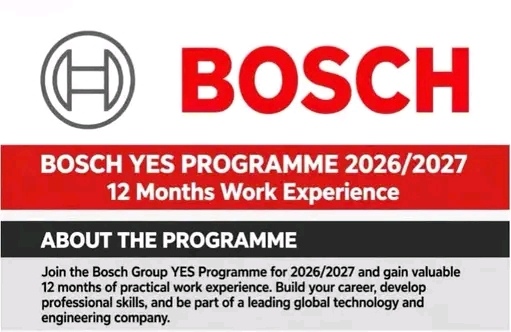 Apply For Bosch YES Programme 12-month youth employment opportunities.